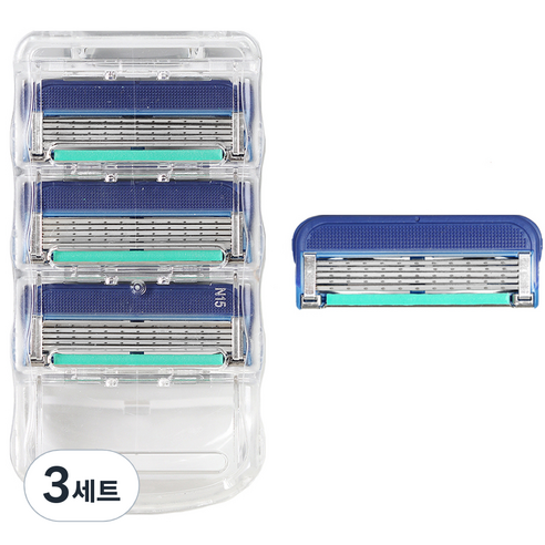 온비유 질레트 호환 프리미엄 밀착 5중 면도날 퓨전 매뉴얼, 4개입, 3세트