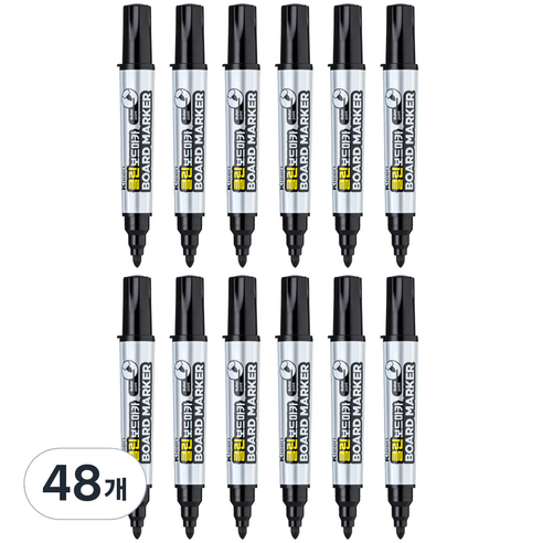 라인플러스 클린 보드마카 1~3.4mm, 흑색, 48개