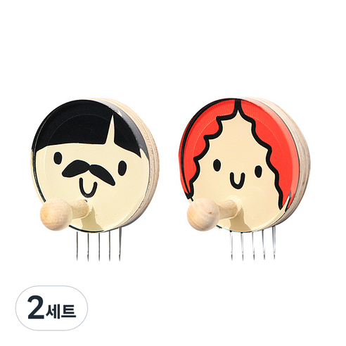 꼭꼬핀 아트 꼭꼬핀 부착형 2종 세트, 아빠+엄마, 2세트