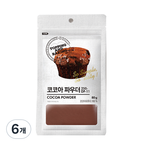 큐원 코코아 파우더, 80g, 6개