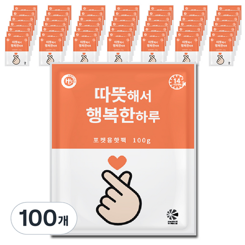 해피데이 행복한 핫팩 포켓형 100g, 100개