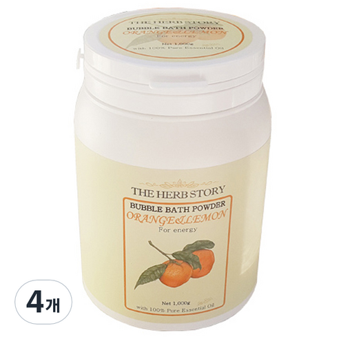 더허브스토리 오렌지 레몬 버블바스 파우더 대용량, 1kg, 4개