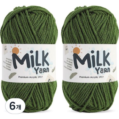 니뜨 밀크얀 뜨개실 50g, 26모스그린