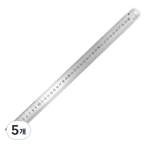 영바영 스테인레스 스틸 반영구 양면 직자 40cm, 실버, 5개