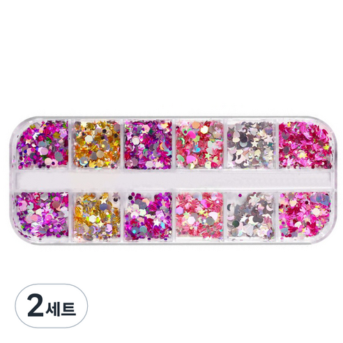스위스녹스 셀프 네일 아트 파츠 쥬얼리 스팽글 12종 세트, 2세트, 03