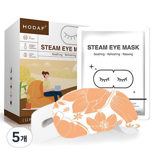호다프 비슬립 릴렉싱 스팀 아이 마스크 루테인향, 12개입, 5개