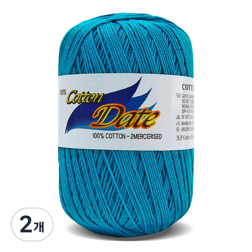 니뜨 코튼 데이트 실 75g, 554 터키블루, 2개