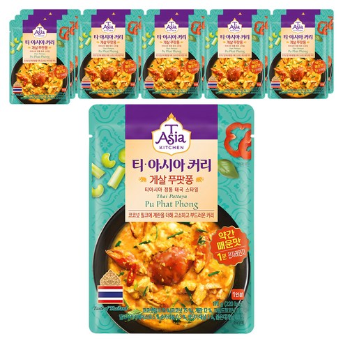 티아시아키친 게살 푸팟퐁 커리, 170g, 12개
