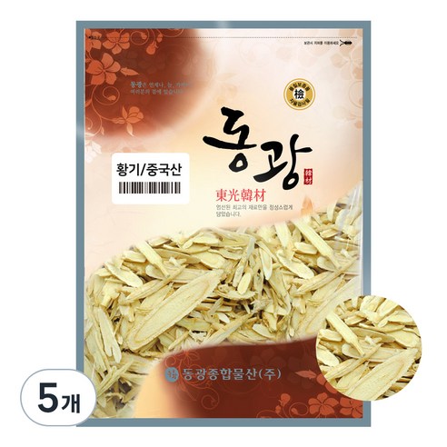 동광 황기 한차재료 절3, 600g, 5개