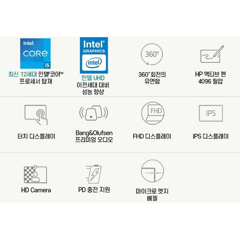 유연한 디자인을 갖춘 HP 파빌리온 x360 14, IPS 패널과 FHD 해상도, 코어i5-1235U 프로세서, SSD 저장장치, 로켓배송 및 무료 배송료