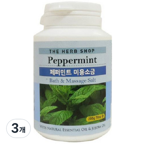 더허브샵 페퍼민트 마사지 미용소금, 200g, 3개