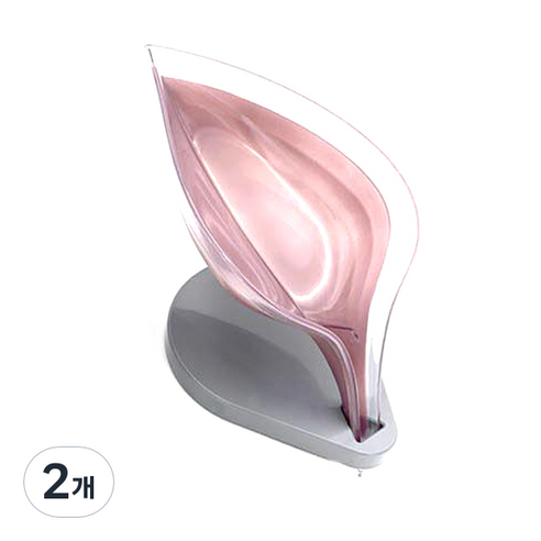 나뭇잎 비누 받침, 다크핑크, 2개