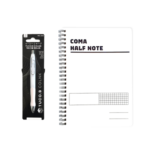 투코비 COLNK 닥터그립 편한샤프 랜덤발송 0.5mm + 투코비 코마 하프노트 스프링 A5 화이트, 1세트