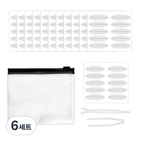 다크니스 누드 아이업 쌍꺼풀테이프 B 240p 세트, 6세트, 혼합색상