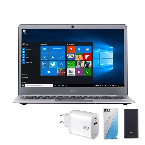 아이뮤즈 스톰북14 APOLLO 실버그레이 노트북 (듀얼코어 N3350 35.8cm WIN10 Home) + 충전기 PD30W-PPS + 보조배터리 PD2 + 키스킨, 윈도우 포함, 64GB, 4GB