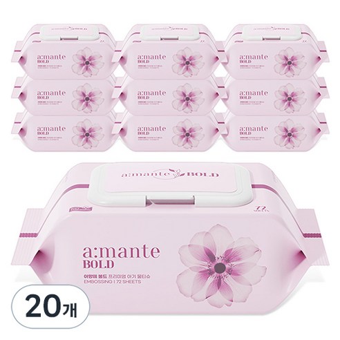 amante 유아용 볼드 물티슈 캡형, 75g, 72매, 20세트