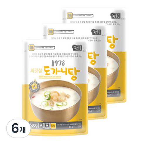 외갓집 1978 도가니탕, 500g, 6개