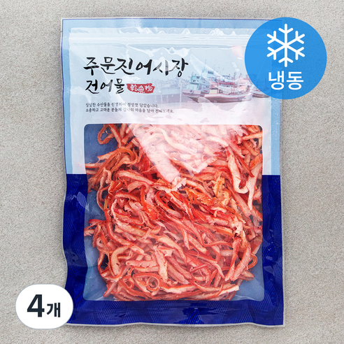 주문진어시장건어물 홍진미 오징어채 (냉동), 300g, 4개