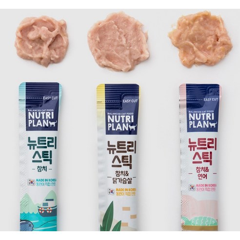 뉴트리플랜 뉴트리 스틱 고양이 간식, 참치, 280g, 3개