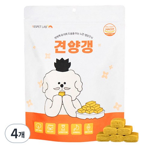 리스펫랩 강아지 노령견 간식 견양갱 7g x 30p, 210g, 4개, 면역력 유지