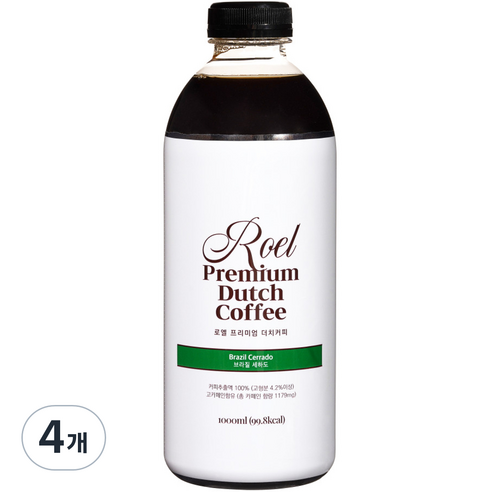 로엘 더치커피 원액 브라질 세하도, 1000ml, 1개입, 4개