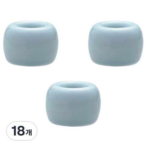 블럭마트 도자기 칫솔꽂이, 블루, 18개