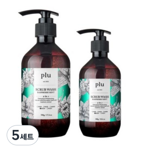 플루 스크럽워시 라즈베리 민트 500g + 300g 세트, 5세트