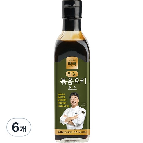 백쿡 만능 볶음요리 소스, 340g, 6개