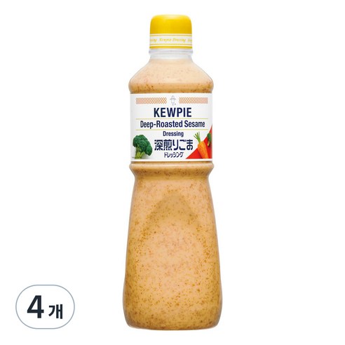 큐피 딥 로스티드 참깨 드레싱, 1L, 4개