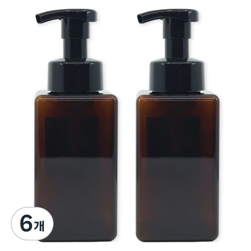 뉴앤룩 디스펜서 핸드워시 거품용기 450ml, 브라운, 6개