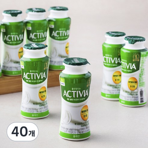 풀무원다논 액티비아 병 플레인, 130ml, 8개입, 5개