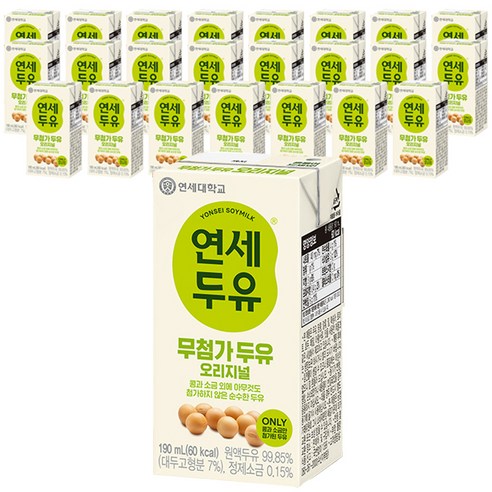 연세두유 무첨가 두유 오리지널, 190ml, 24개