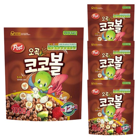 포스트 오곡 코코볼 시리얼, 1000g, 4개