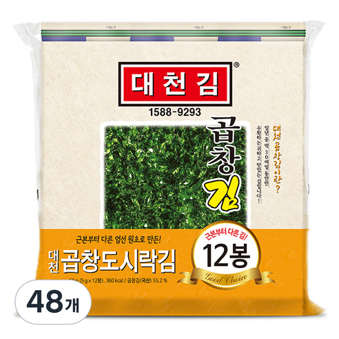 대천김 곱창 도시락김 C796-K, 5g, 48개