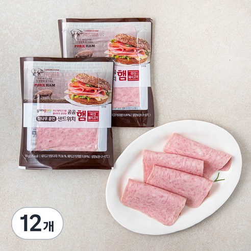 곰곰 참나무 훈연 샌드위치햄, 100g, 12개