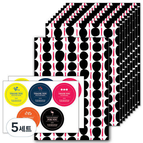 앤캐비넷 선물봉투 10p + 스티커 2p 세트, 베이직, 5세트