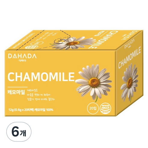 다하다 캐모마일 차, 6개, 20개입, 0.6g