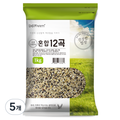 건강한밥상 국산 혼합 12곡, 1kg, 5개