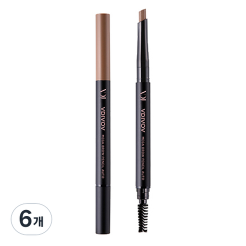 비디보브 메가 브로우 펜슬 오토 0.35g, 1호 라이트 브라운, 6개