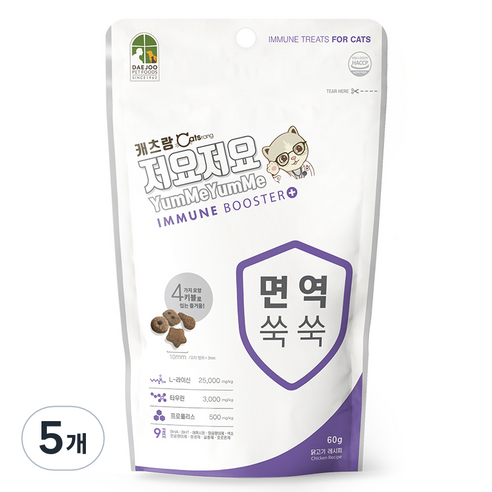 캐츠랑 저요저요 이뮨 부스터, 닭고기, 60g, 5개