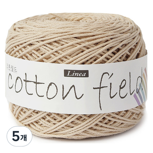 리네아 코튼 필드 뜨개실 80g, 302 연베이지, 5개