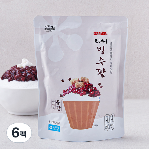 서울마님 프레시 국산 빙수팥, 600g, 6개