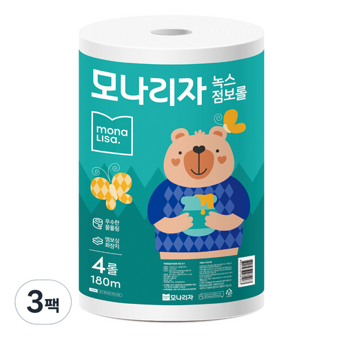 모나리자 2겹 점보롤 180m, 3팩, 4롤
