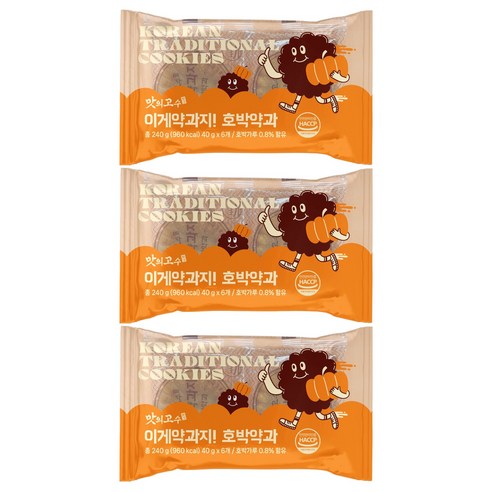 맛의고수 이게약과지 호박약과 6p, 240g, 3개