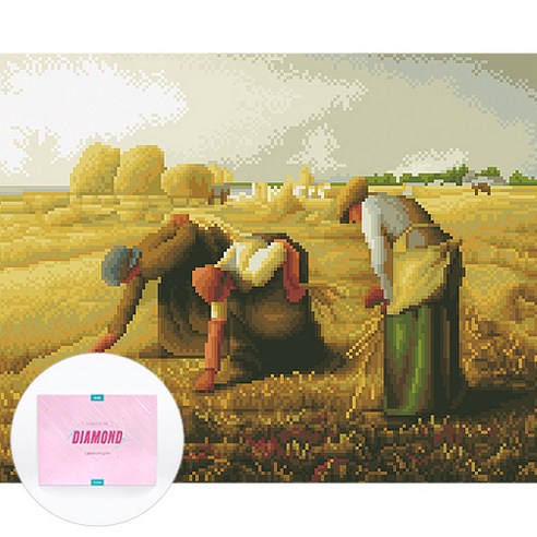 디클레어 액자 캔버스형 보석십자수 DIY 키트 40 x 50 cm, 이삭줍는사람들, 1세트