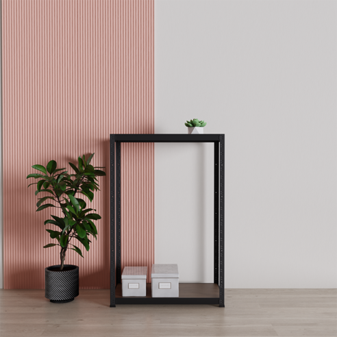 슈랙 수납선반 2단 800 x 300 x 900 mm, 블랙