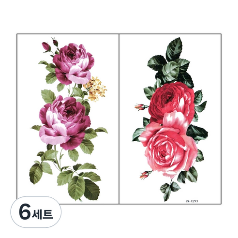 파티복닷컴 플라워타투 세트, YM-X292, YM-X293, 6세트