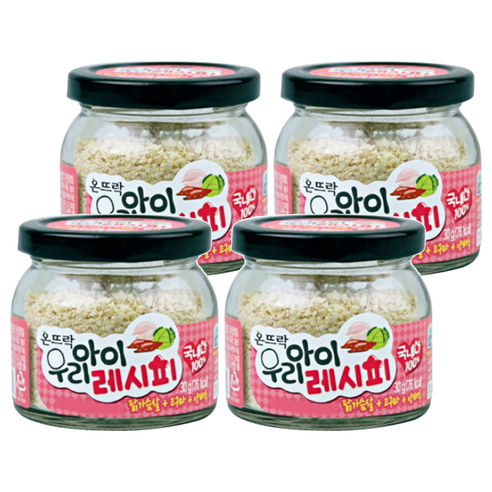 온뜨락 우리아이레시피 국내산 양념, 닭가슴살+고구마+양배추, 30g, 4개