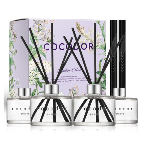 코코도르 퍼퓸 디퓨저, 장미꽃다발, 200ml, 4개