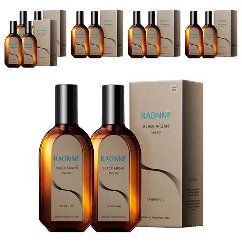 라온느 블랙 아르간 2X 리치 극손상 헤어오일, 12개, 100ml